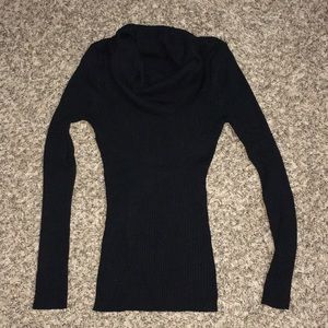 Cowl neck ribbed sweater